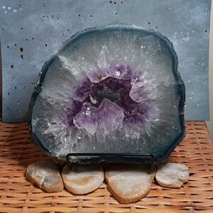 FINAL PRICE! Stunning Amethyst + Dendrites Portal With Stand